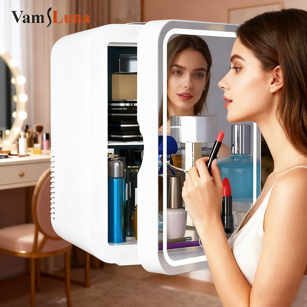 X Beauty Makeup - Mini-réfrigérateur de beauté 8L avec miroir,