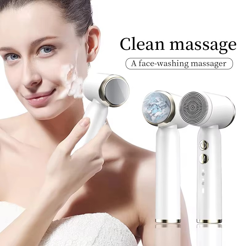 Electric Face Cleanser Brush - Lavage du visage électrique en Silicone,