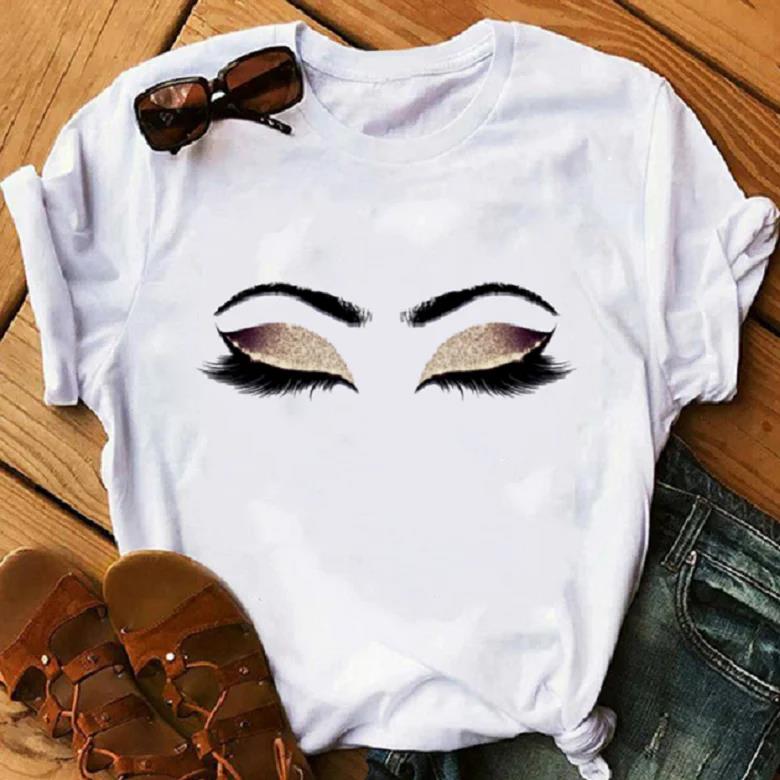 Makeup Plus Beauty - Beauté esthétique cils imprime T-Shirt femmes